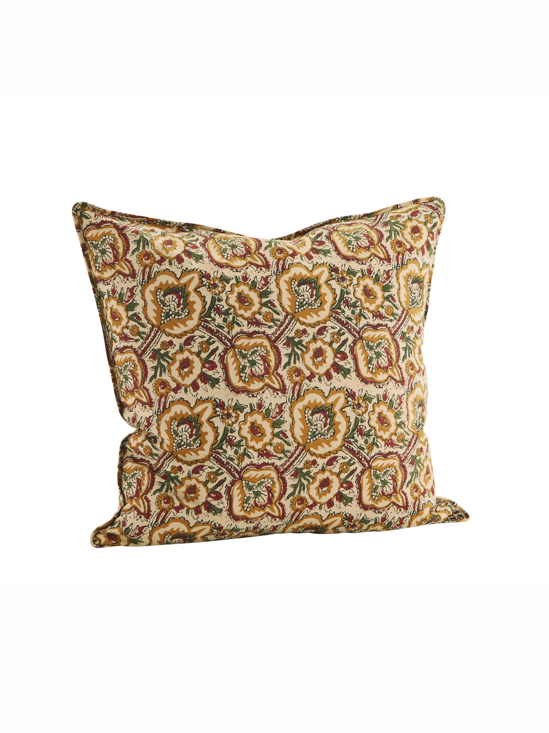 Printed cushion Cover Beige, Tomato, Hemp, Green