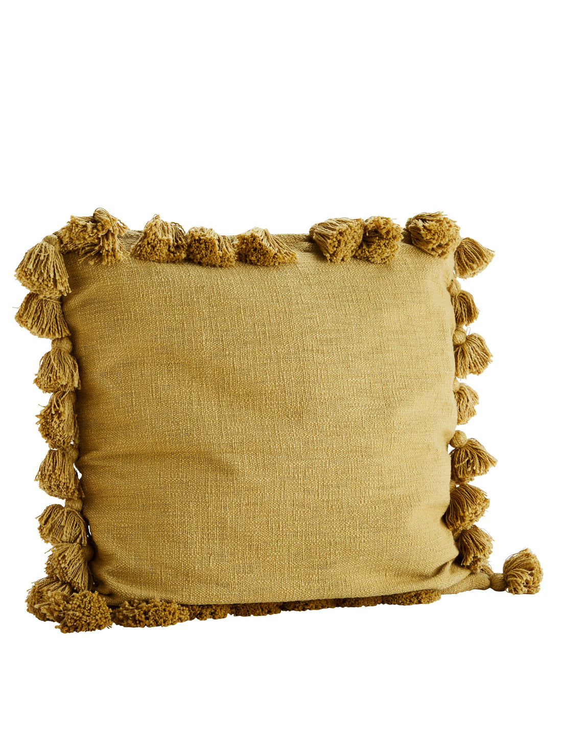 Mustard Cushion With Tassels