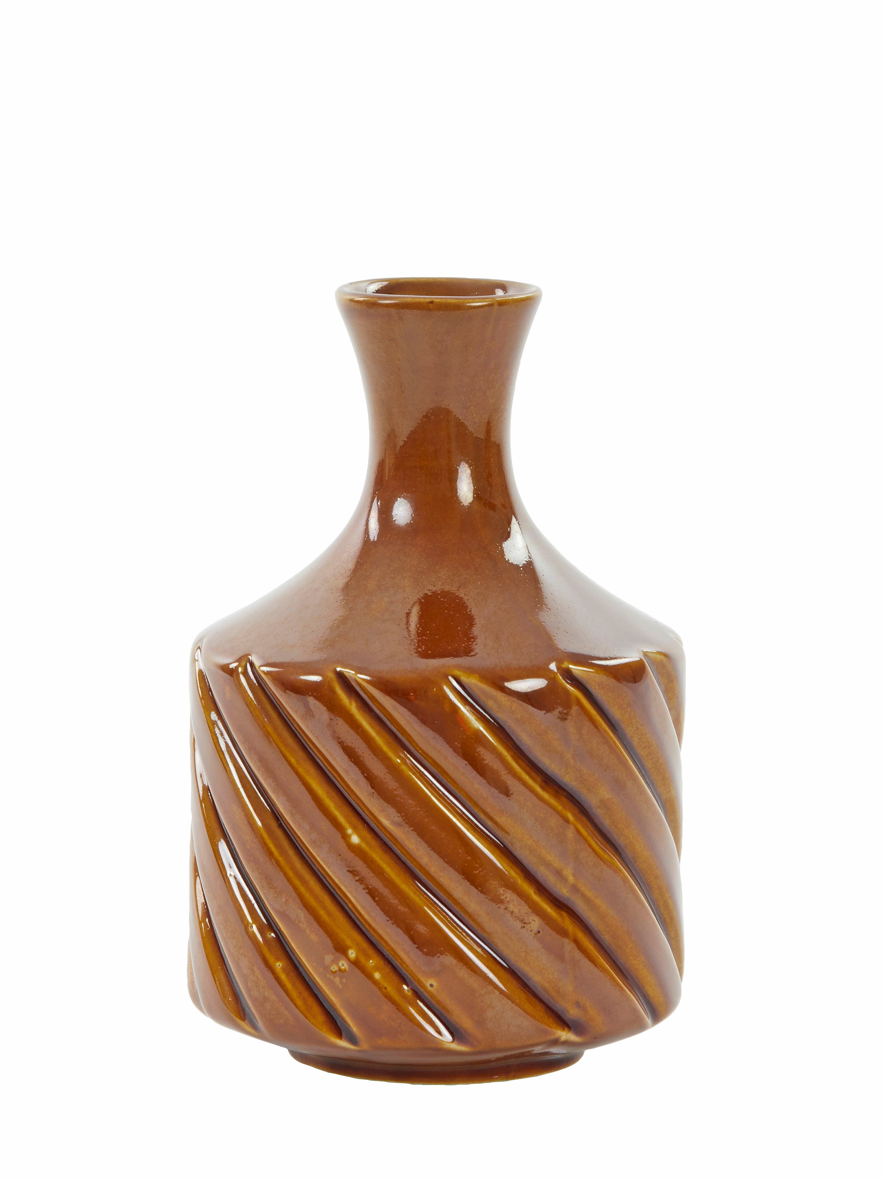 Oskia Brown Ceramic Vase