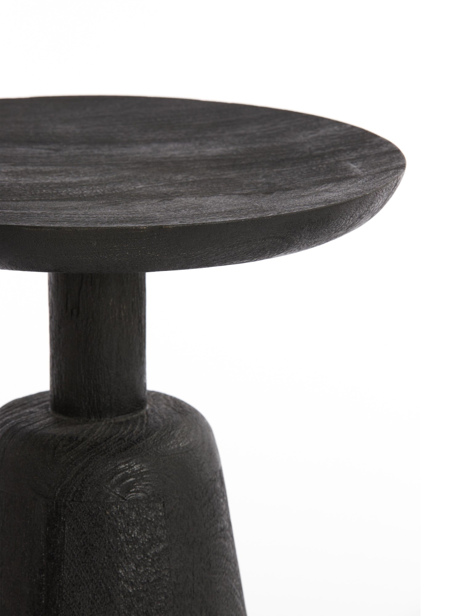 Paxi Matt Black Wooden Side Table