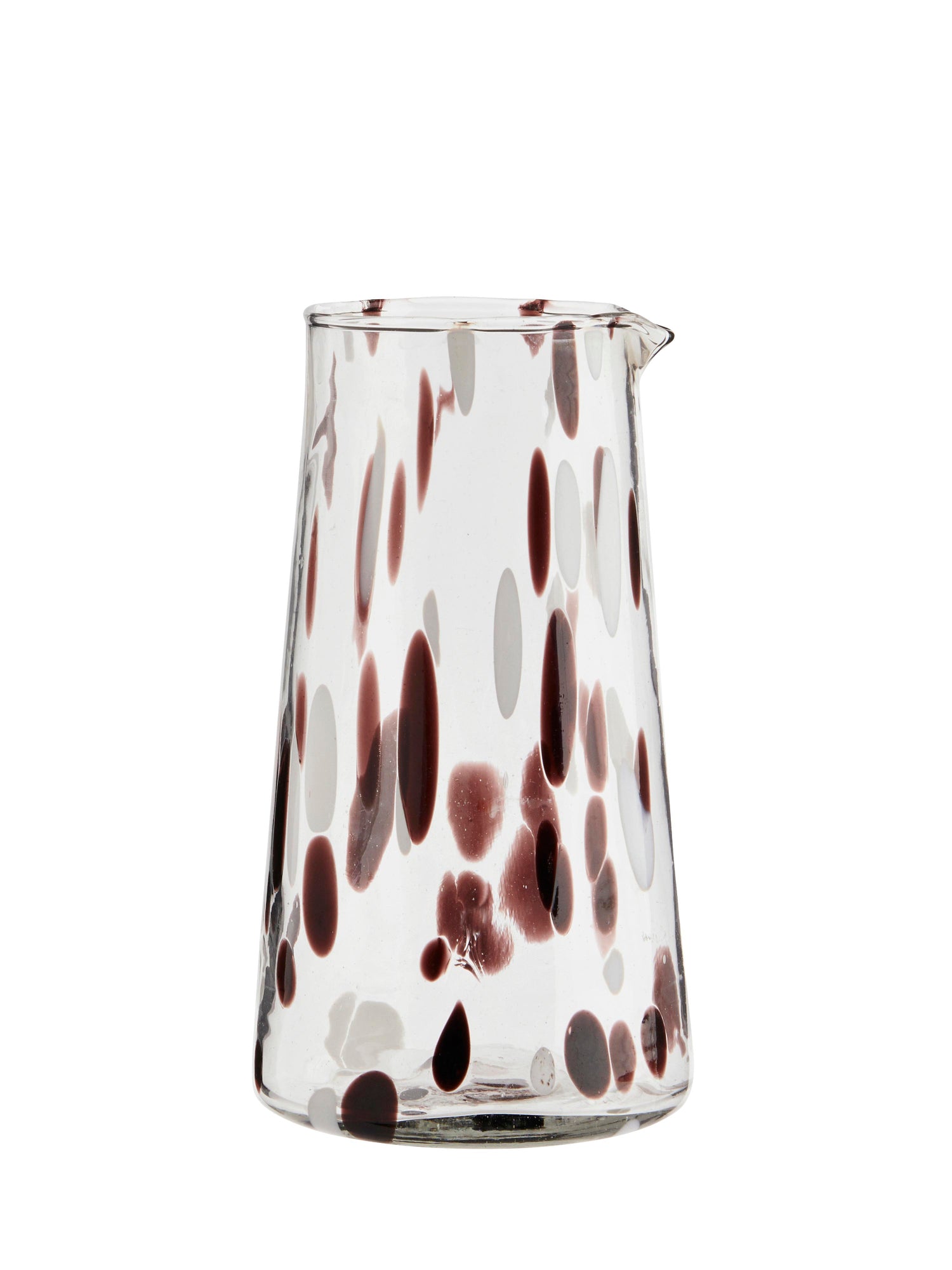 Mouthblown Brown &amp; White Glass Jug