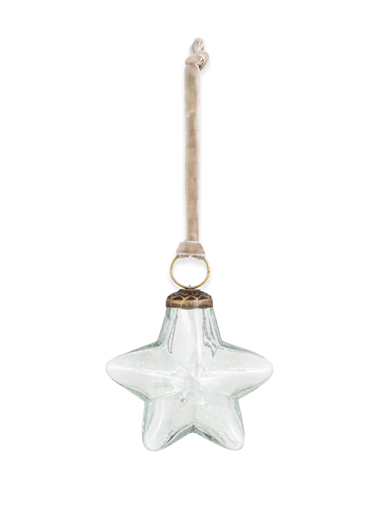 Sardi Star Recycled Glass Bauble - Clear