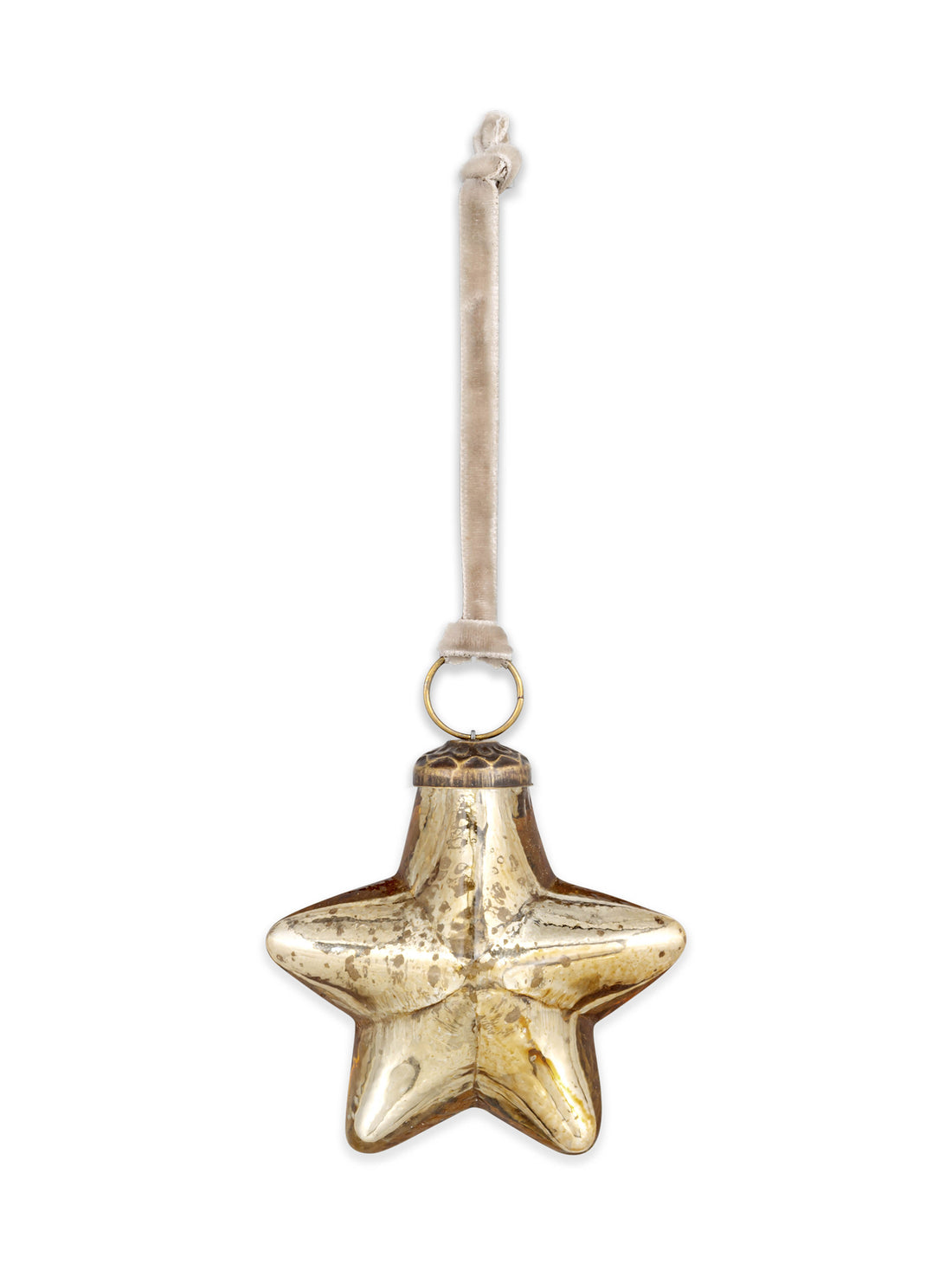 Sardi Star Recycled Glass Bauble - Antique Gold