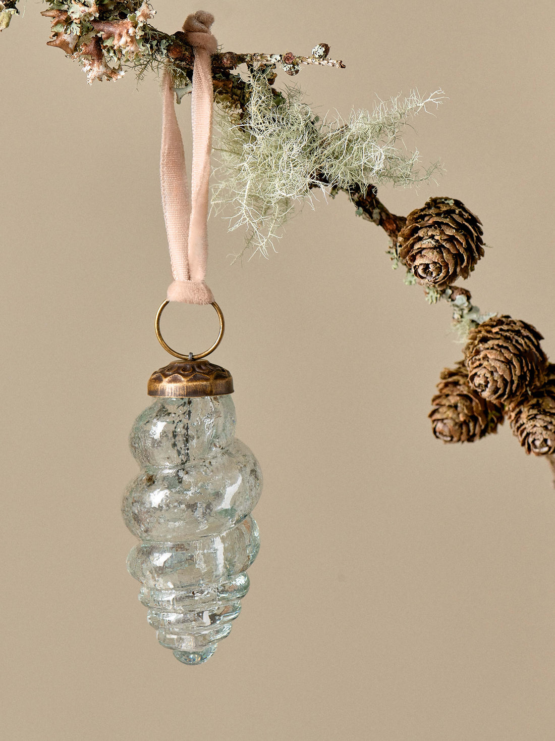 Khol Recycled Glass Shell Bauble - Clear Glass