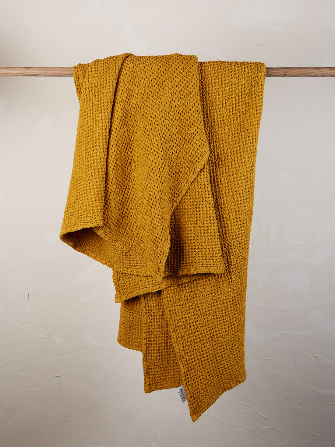 Maia Recycled Honeycomb Bedspread Throw - Saffron - 4 Sizes Available