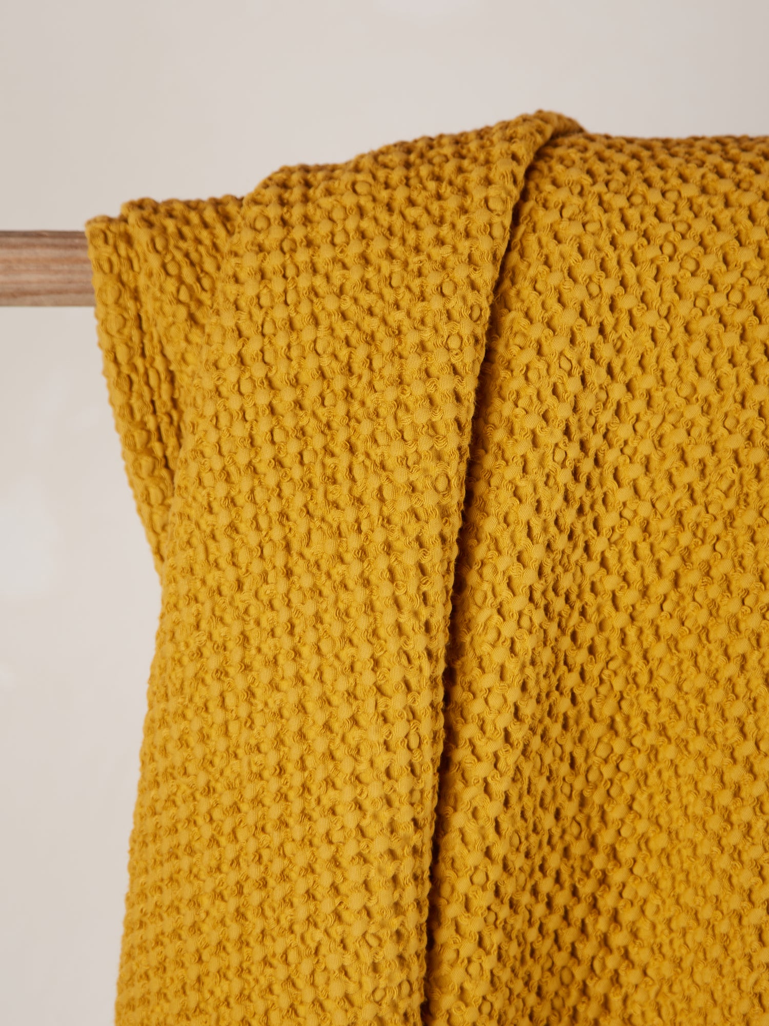 Maia Recycled Honeycomb Bedspread Throw - Saffron - 4 Sizes Available