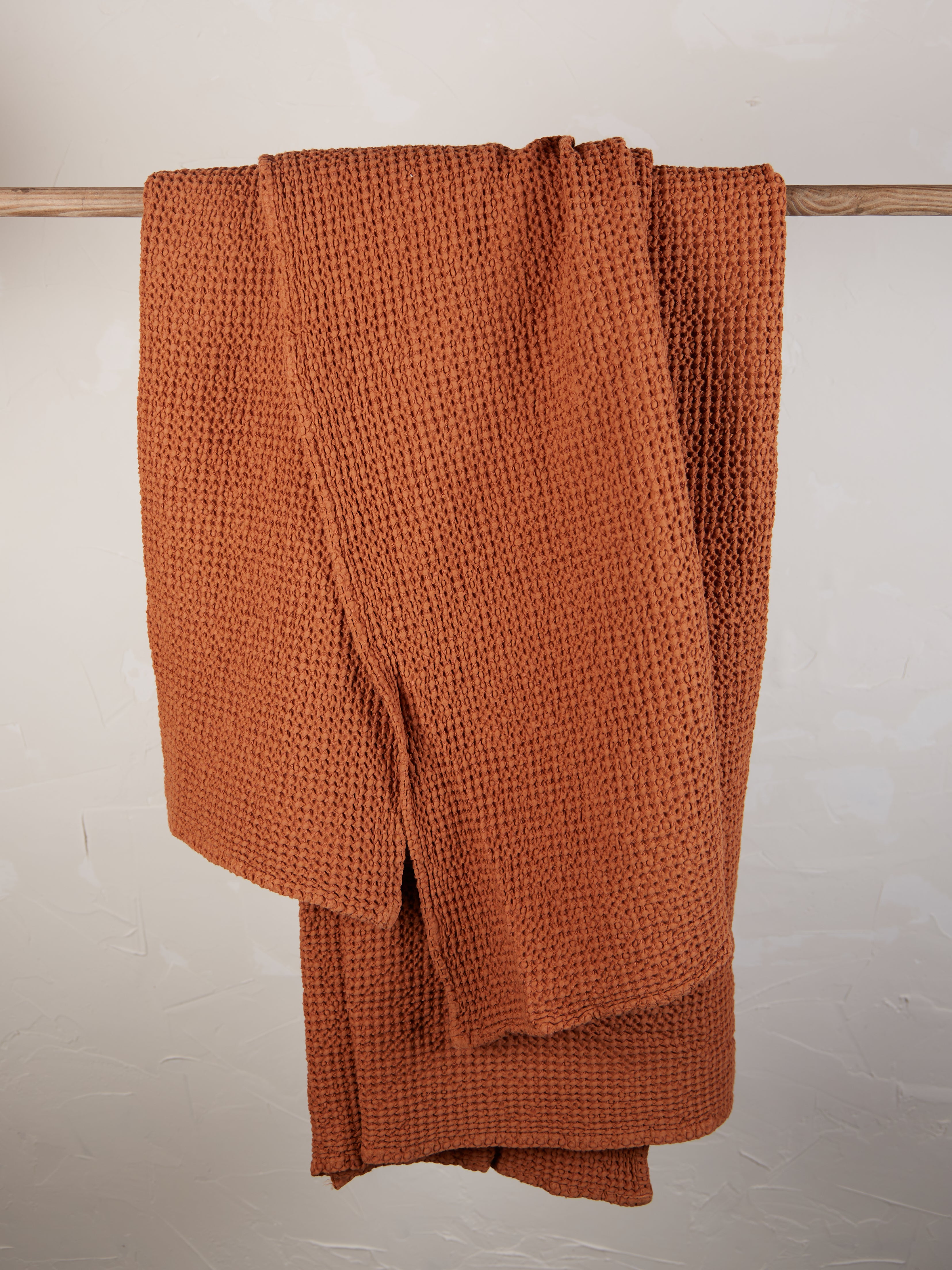 Maia Recycled Honeycomb Bedspread Throw - Copper - 4 Sizes Available