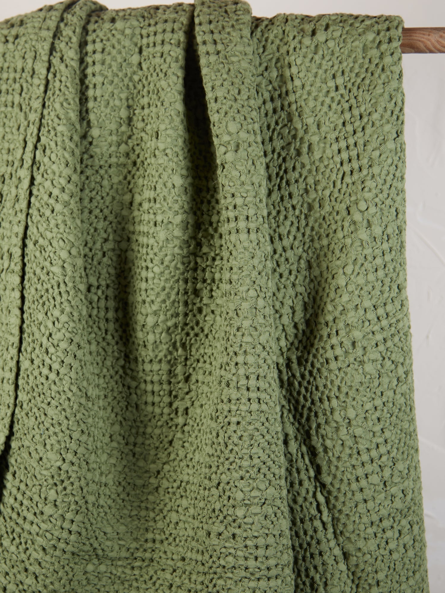 Stonewashed Cotton Tana Bedspread Throw - Almond Green - 3 Sizes Available