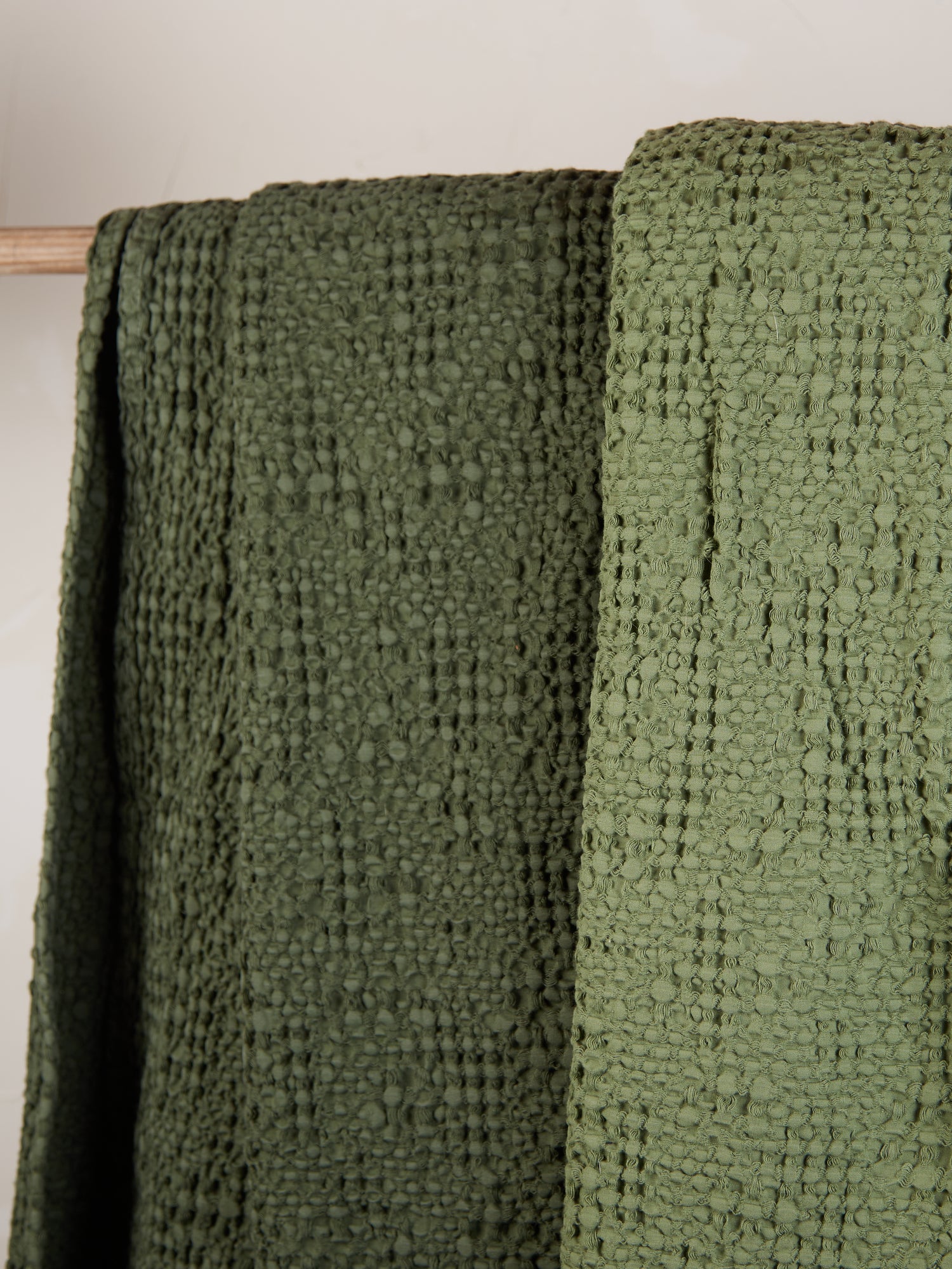 Stonewashed Cotton Tana Bedspread Throw - Almond Green - 3 Sizes Available