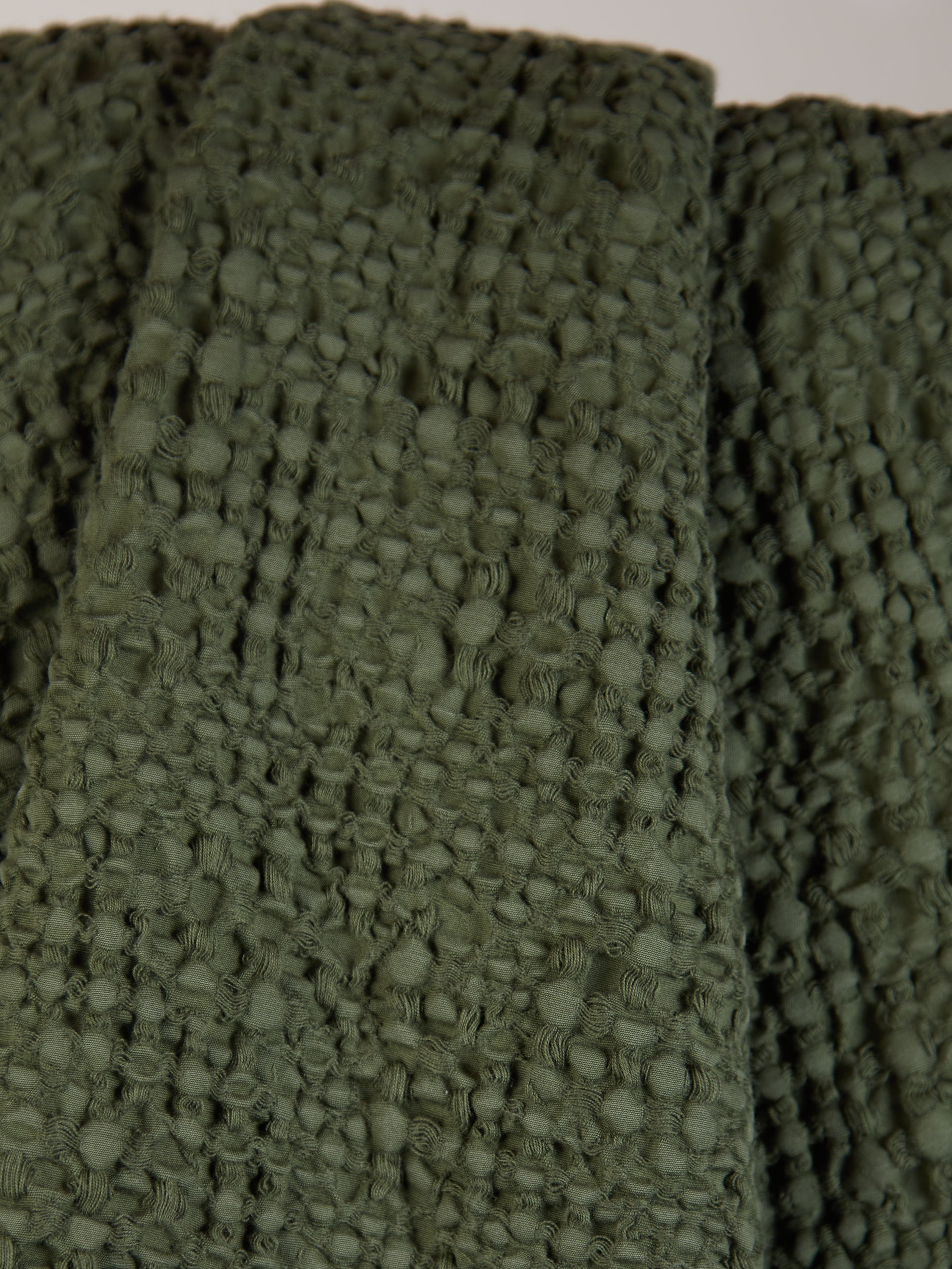 Stonewashed Cotton Tana Bedspread Throw - Olive - 3 Sizes Available