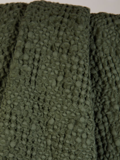 Stonewashed Cotton Tana Bedspread Throw - Olive - 3 Sizes Available