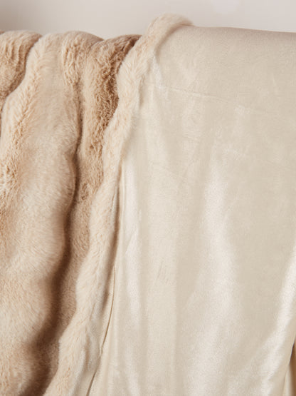 Berton Recycled Faux Fur Throw Natural