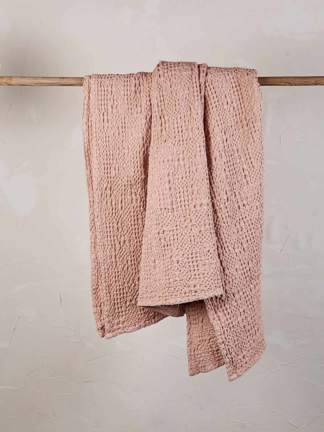 Stonewashed Cotton Tana Bedspread Throw - Aubepine Pink - 3 Sizes