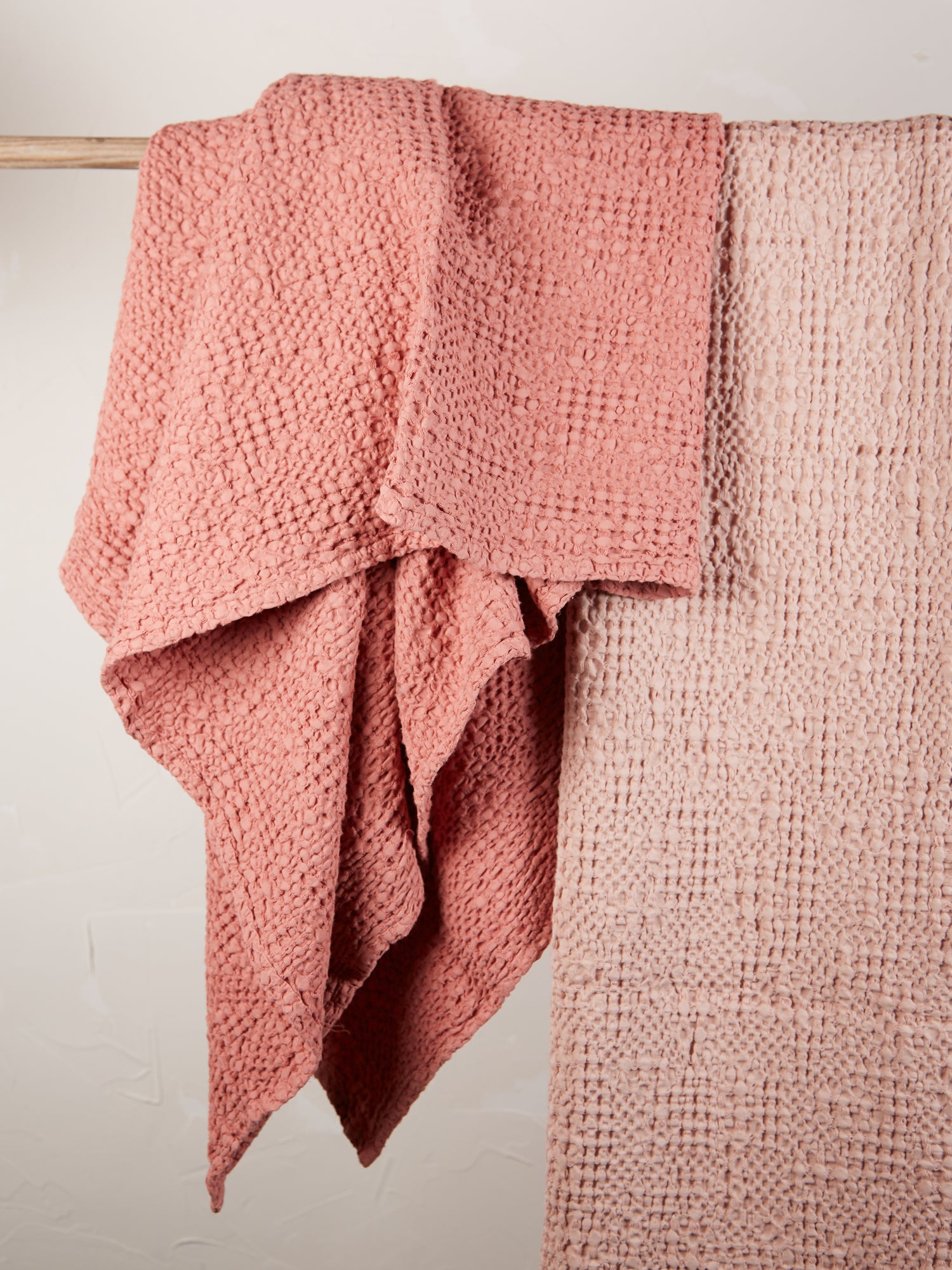 Stonewashed Cotton Tana Bedspread Throw - Blush Pink - 3 Sizes Available