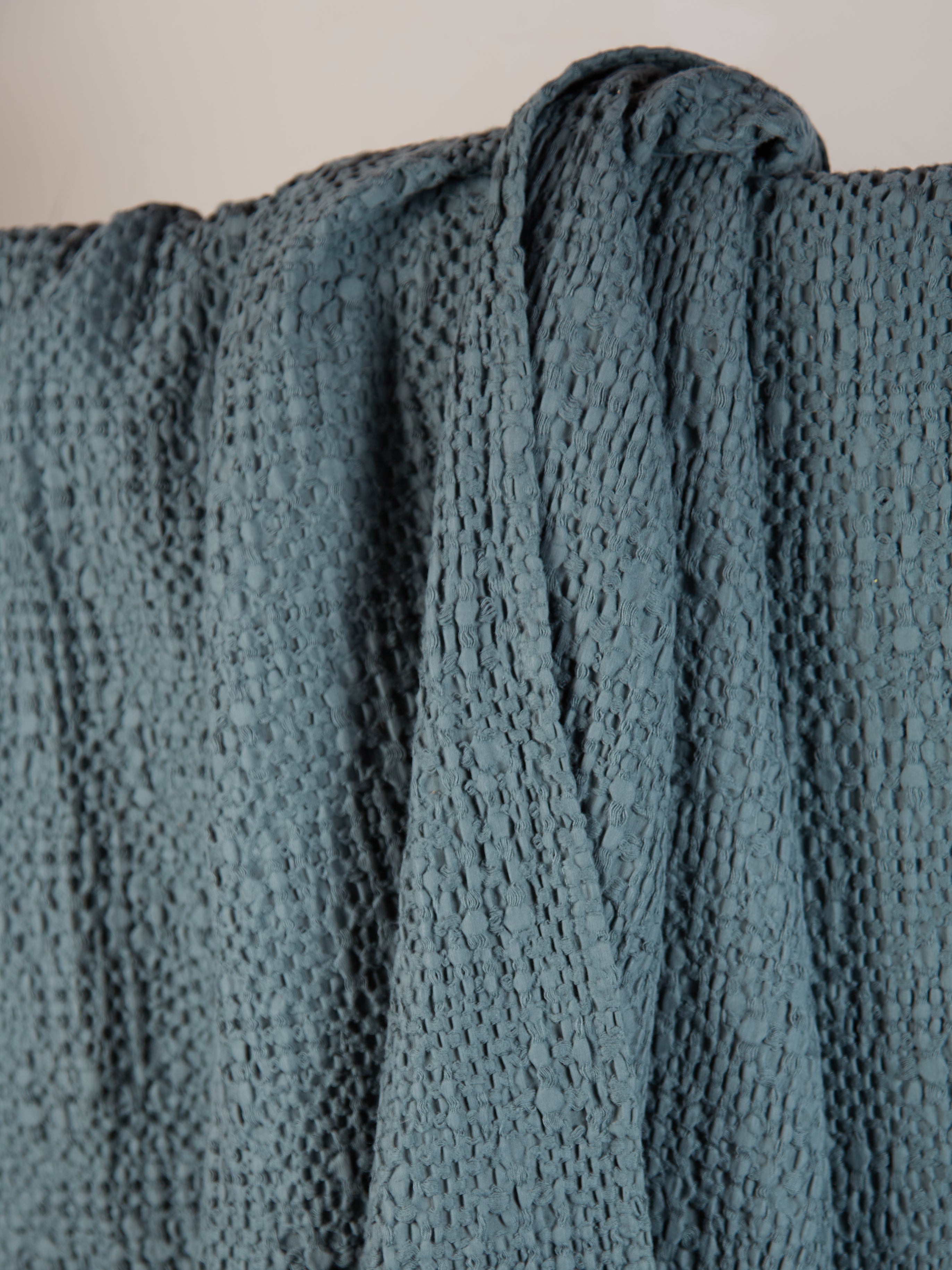 Stonewashed Cotton Tana Bedspread Throw - Prusse Teal - 3 Sizes Available