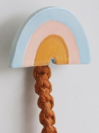 Handmade Ceramic Rainbow Screw Cover - Baby Blue