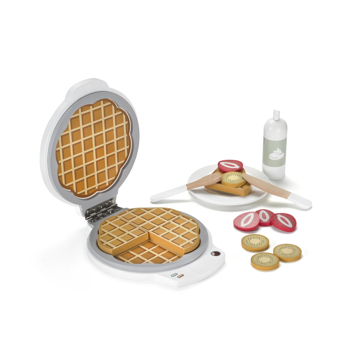 Wooden Waffle Iron with Accessories