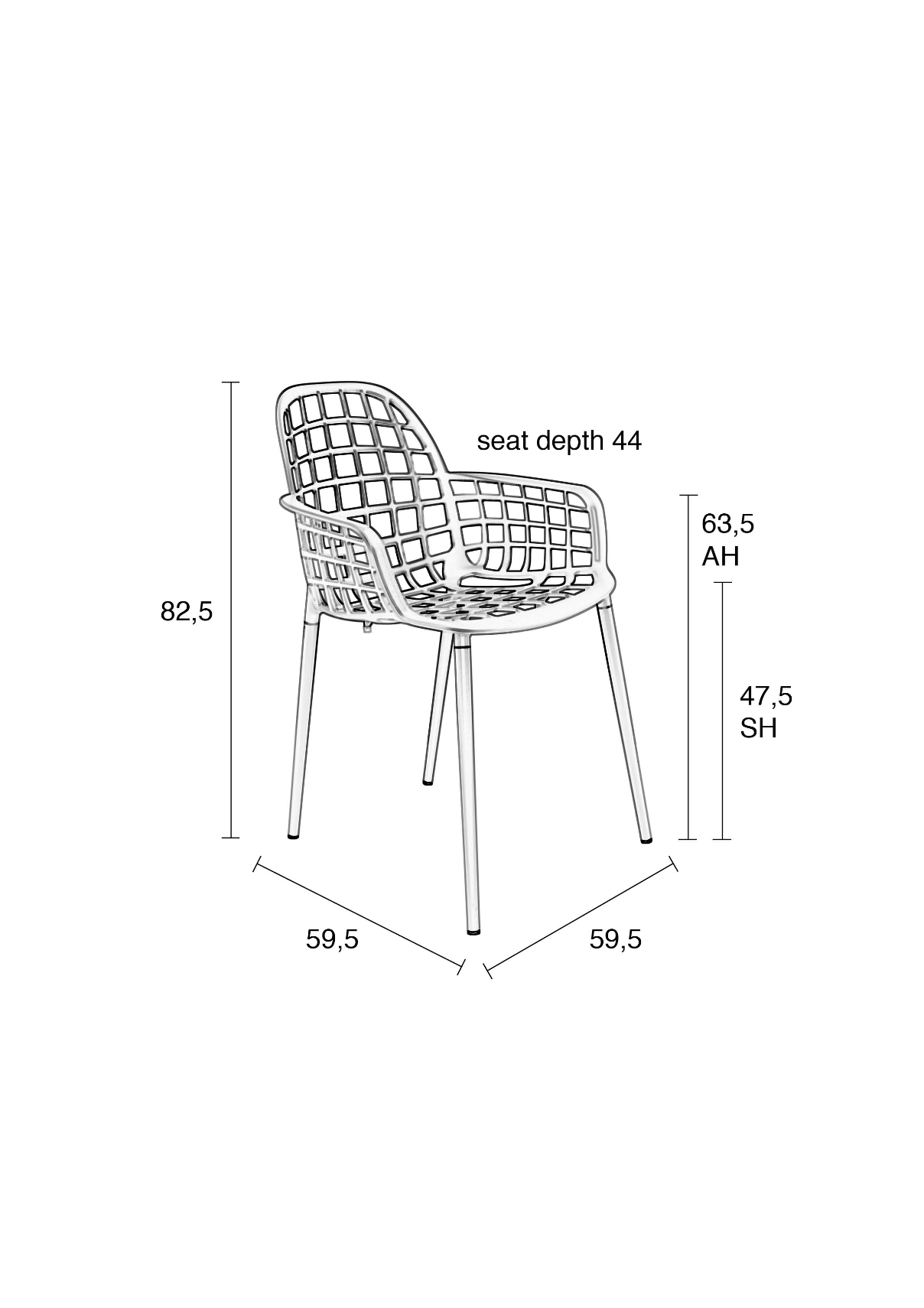 Albert Kuip Outdoor Garden Armchair - Color Options Available