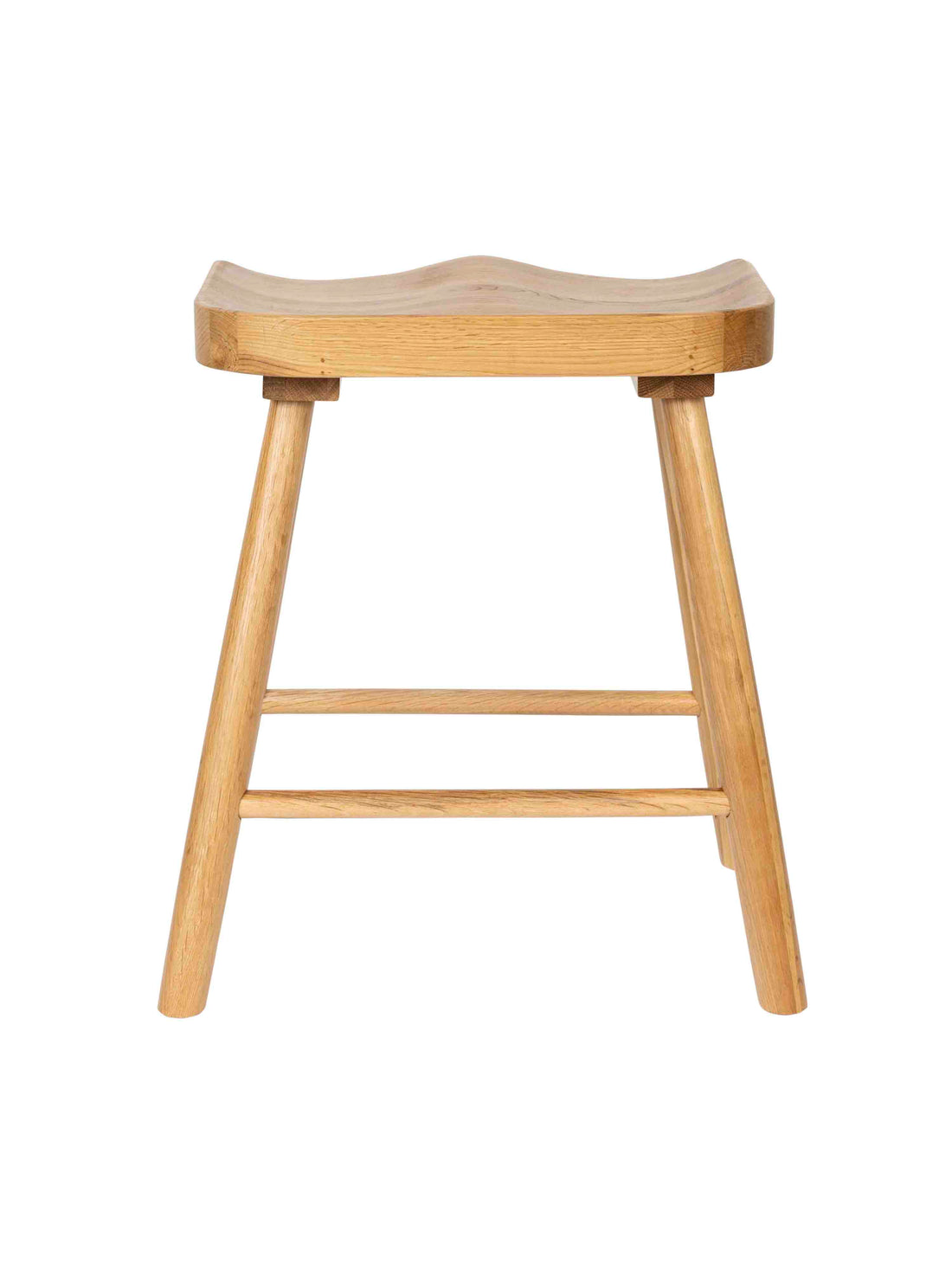 Cleveland Solid Oak Short Wooden Stool - Natural