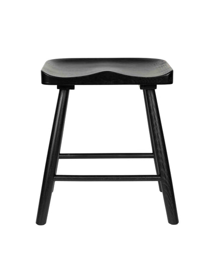 Cleveland Solid Oak Short Wooden Stool - Black