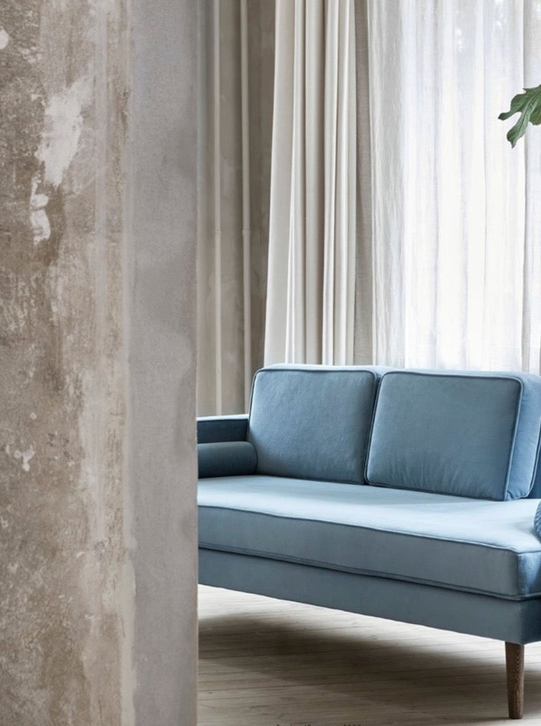 Broste Velvet Wind Sofa in Pastel Blue