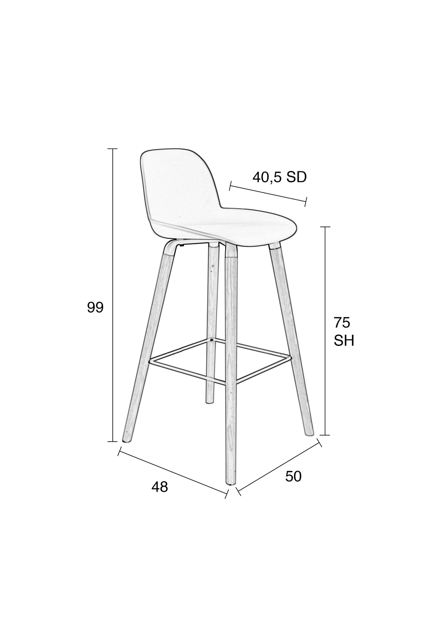 Albert Kuip Bar Stool - 6 colour options