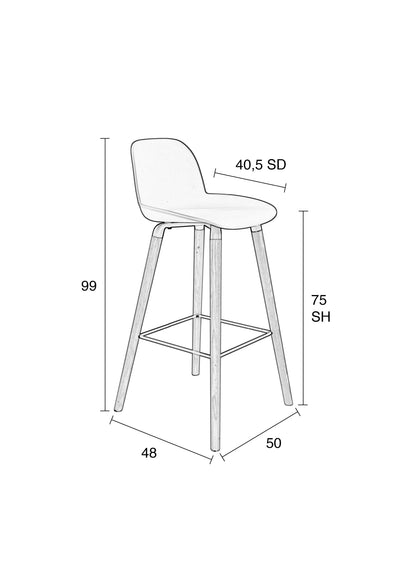 Albert Kuip Bar Stool - 6 colour options