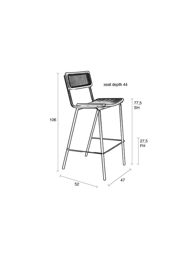 Jort Bar Stool - 3 colours available