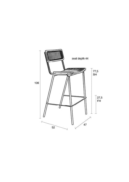 Jort Bar Stool - 3 colours available