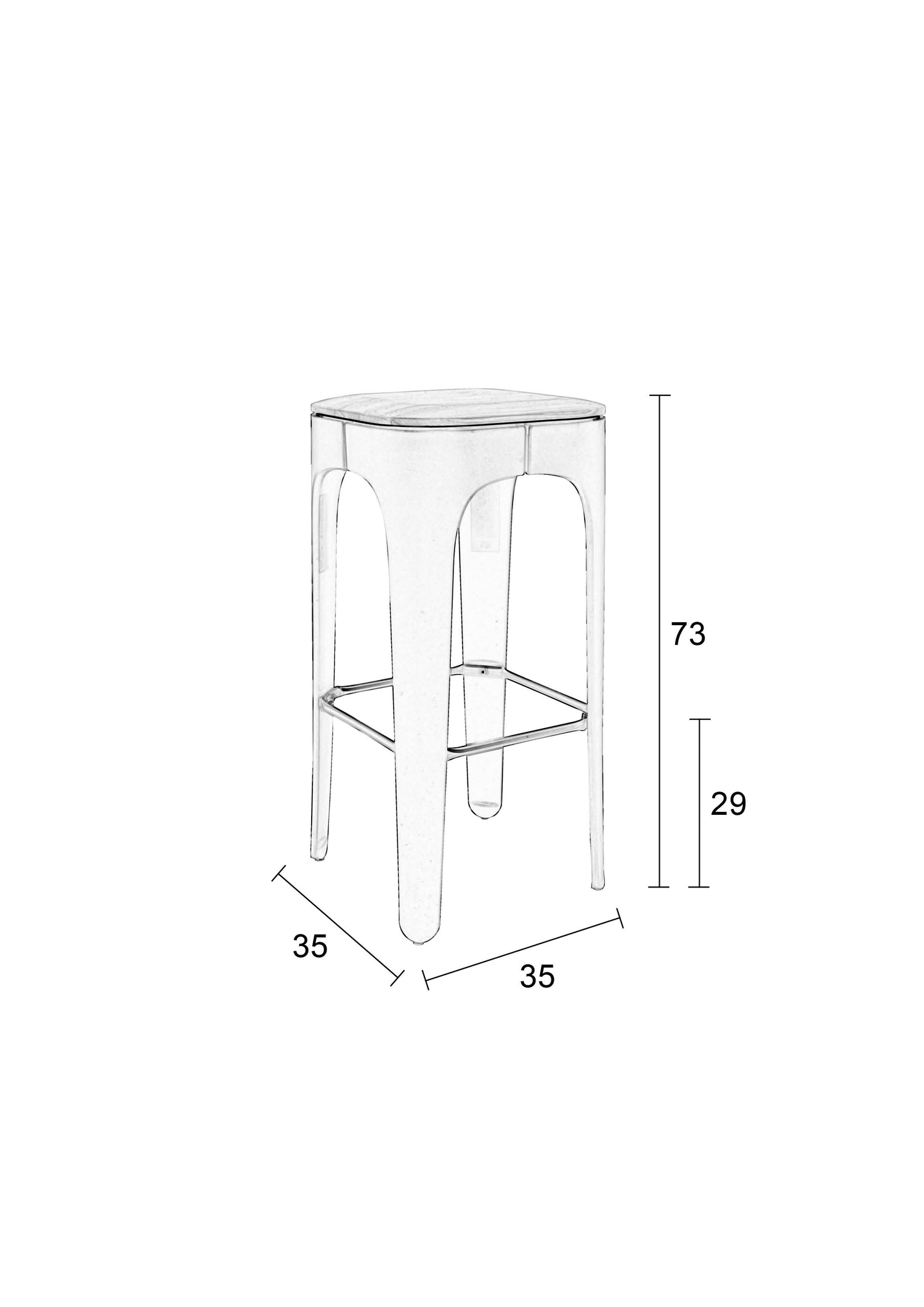 Sitting High Bar Stool - 3 colour options