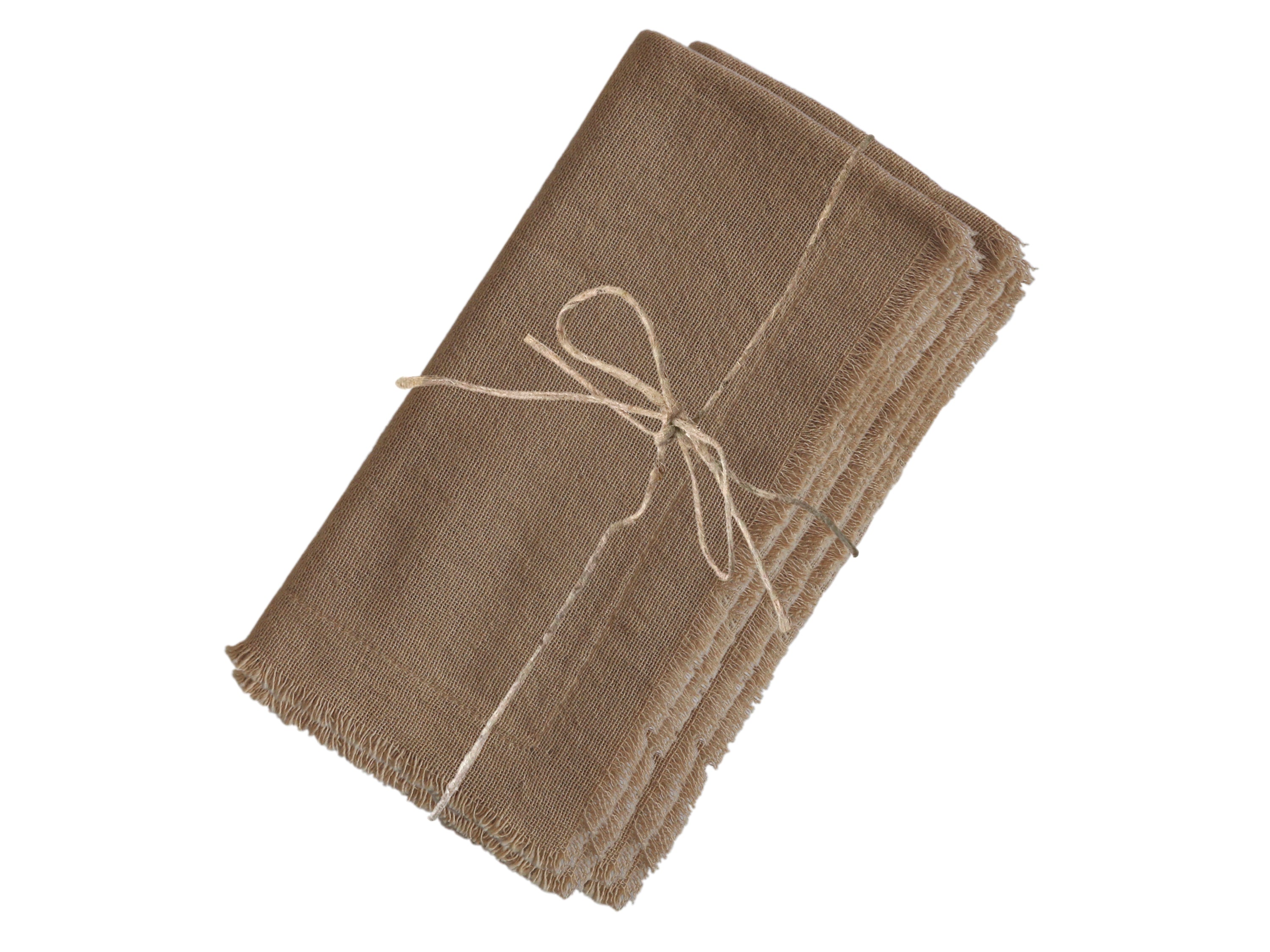 Set of 4 Cotton Cloth Napkins With Frayed Edges - Colour Options Available