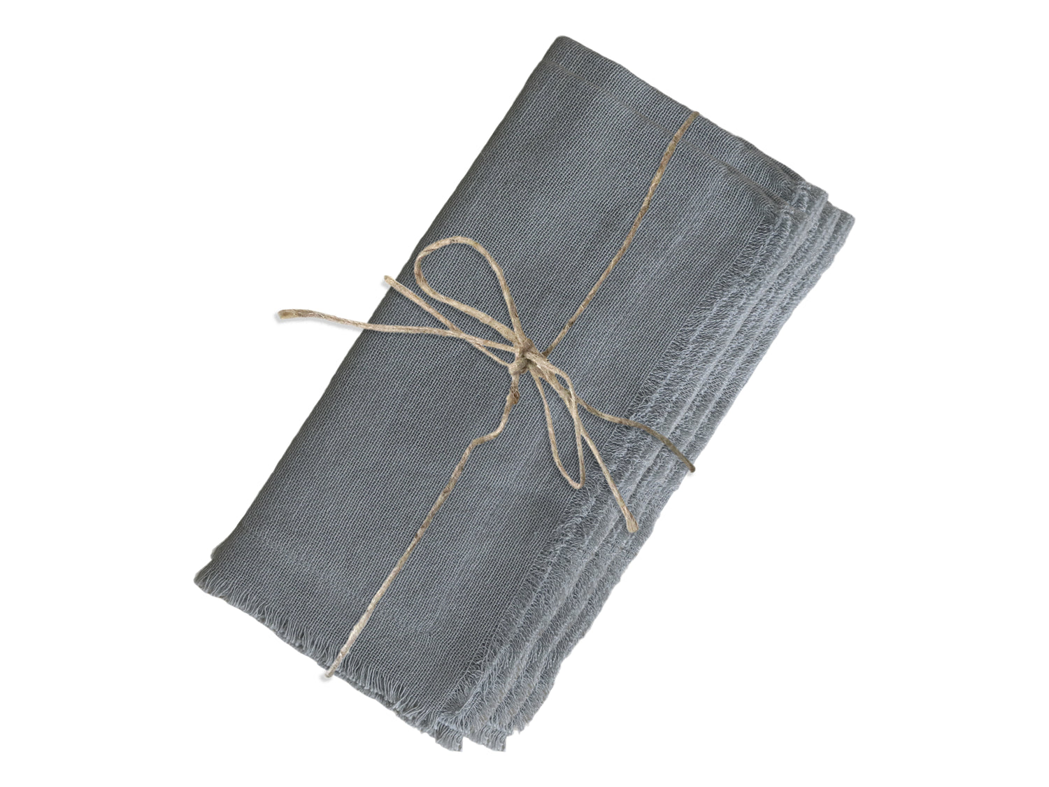 Set of 4 Cotton Cloth Napkins With Frayed Edges - Colour Options Available