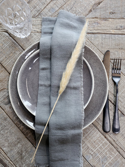 Set of 4 Cotton Cloth Napkins With Frayed Edges - Colour Options Available