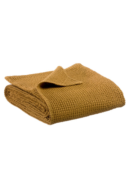 Maia Recycled Honeycomb Bedspread Throw - Bronze - 4 Sizes Available