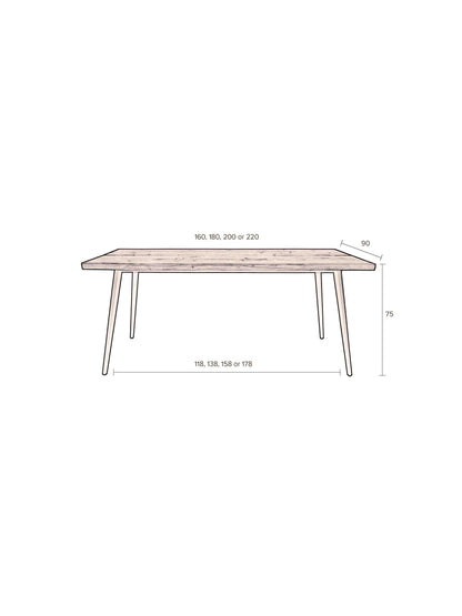 Alagon Wooden Dining Table - 4 sizes available