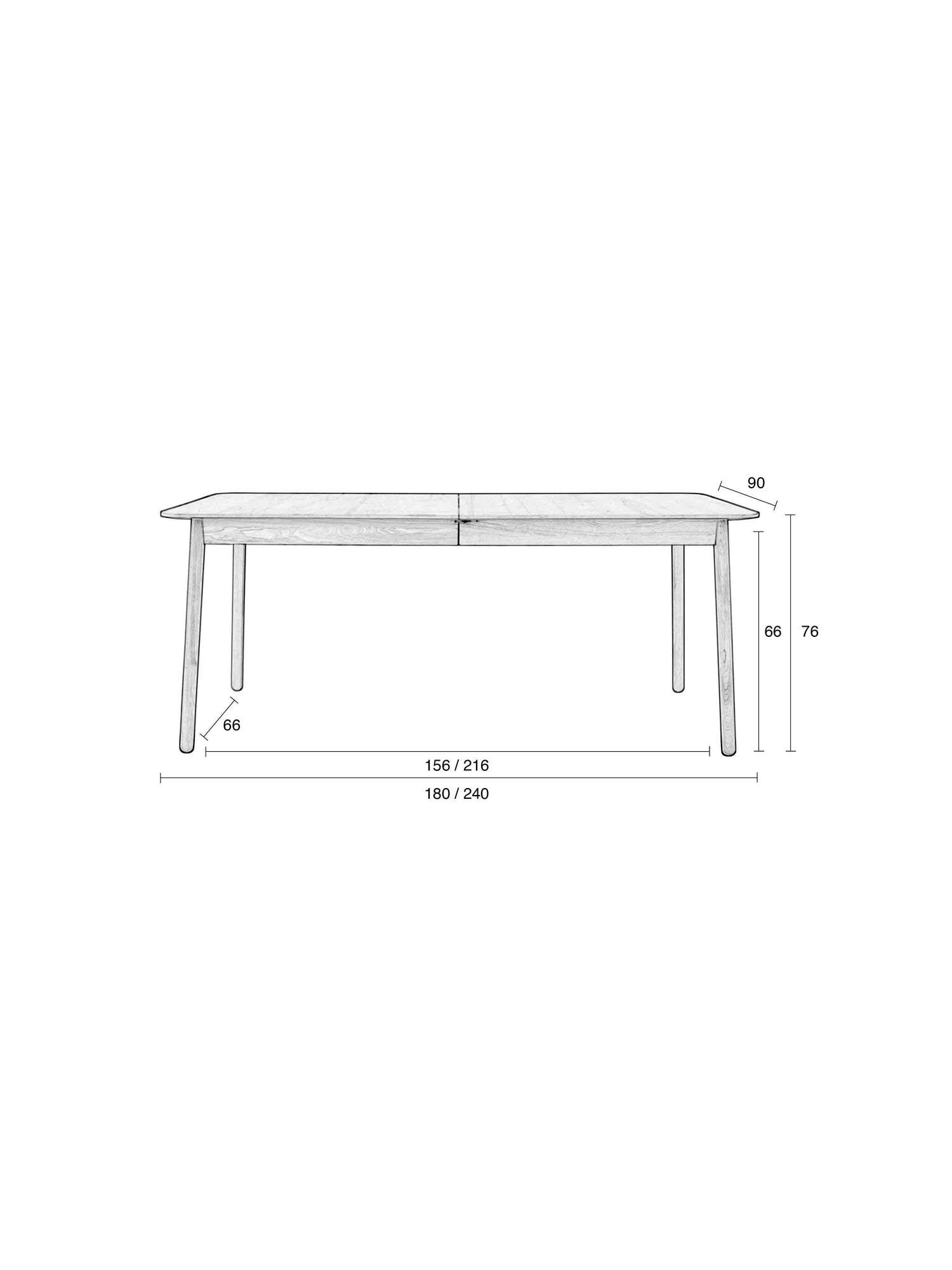 Glimps Dining Extendable Table in Natural - 2 sizes available