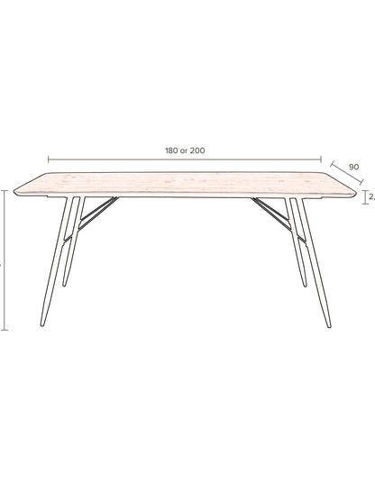 Roger Dining Table in Natural - 2 sizes available