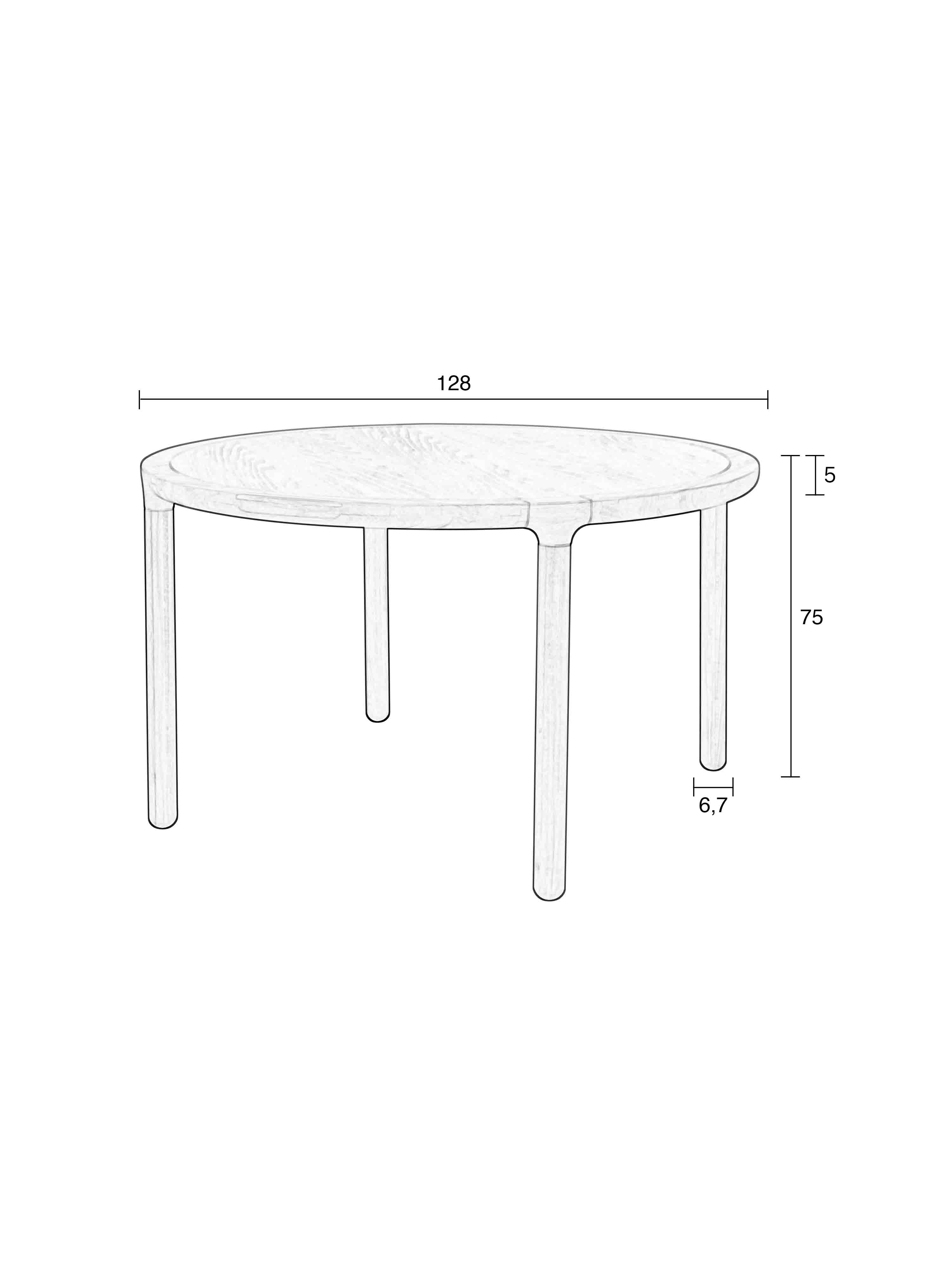 Storm Ash Wooden Round Dining Table