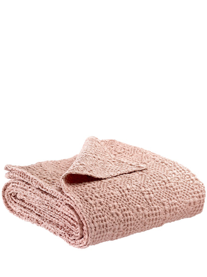 Stonewashed Cotton Tana Bedspread Throw - Aubepine Pink - 3 Sizes