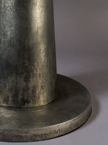 Brute Round Metal Side Table in Nickel