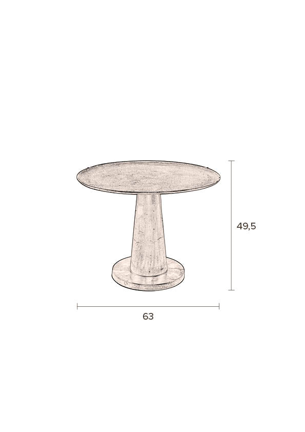 Brute Round Metal Side Table in Nickel