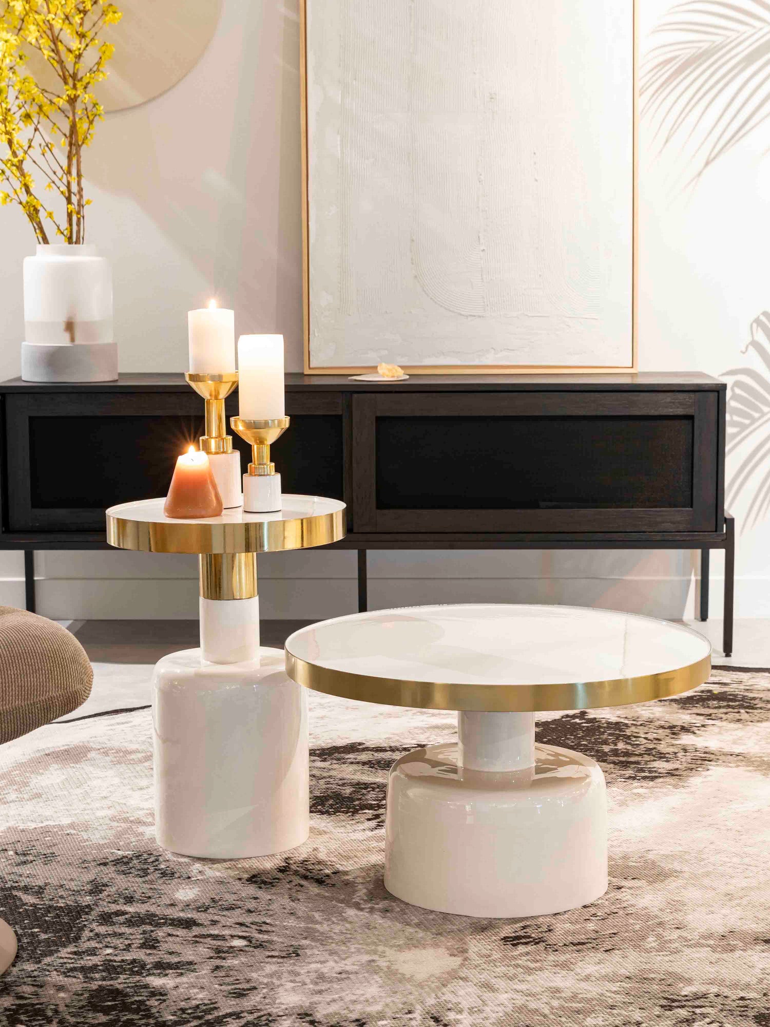 Glam Side Table White