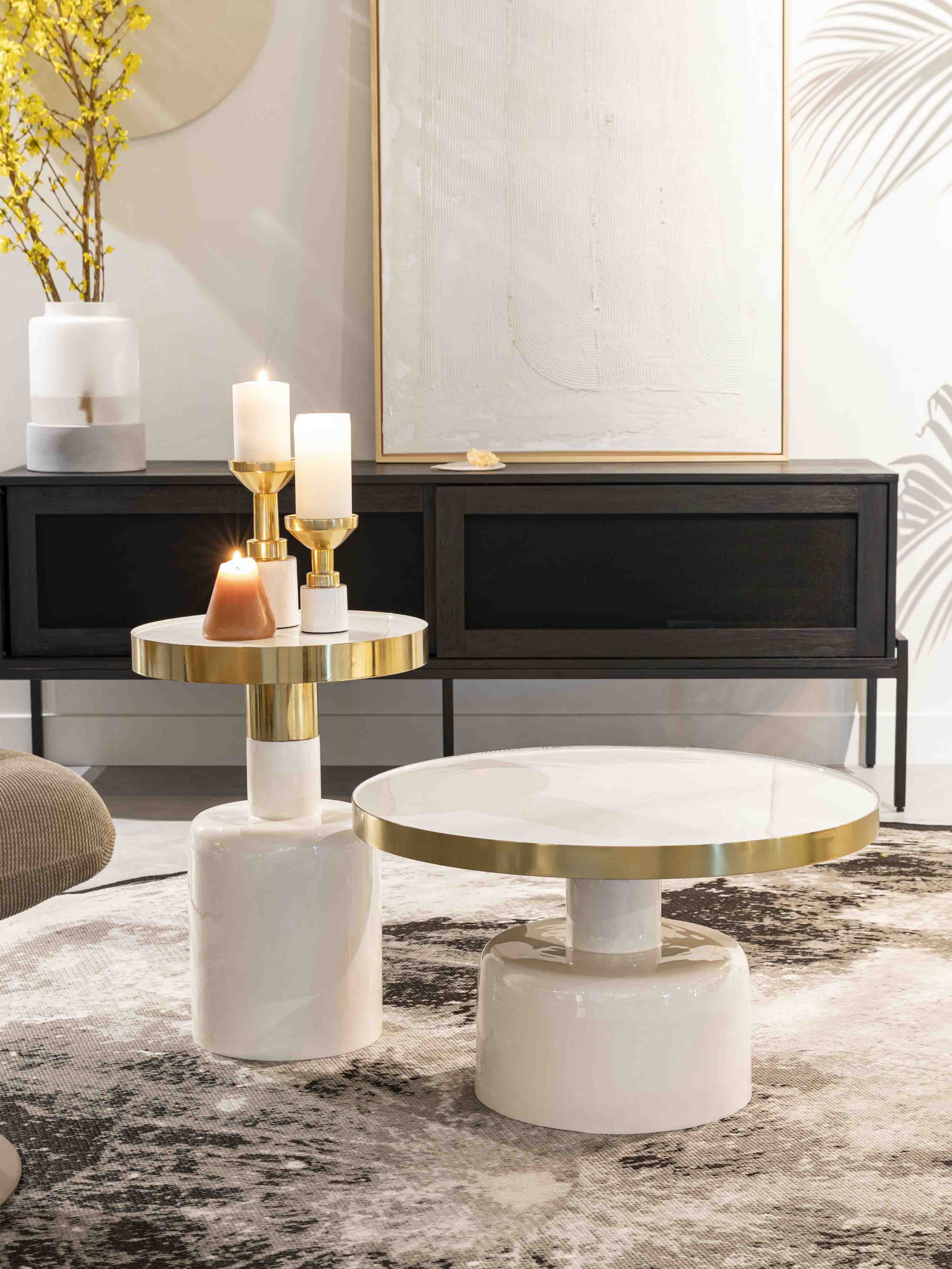 Glam Side Table White