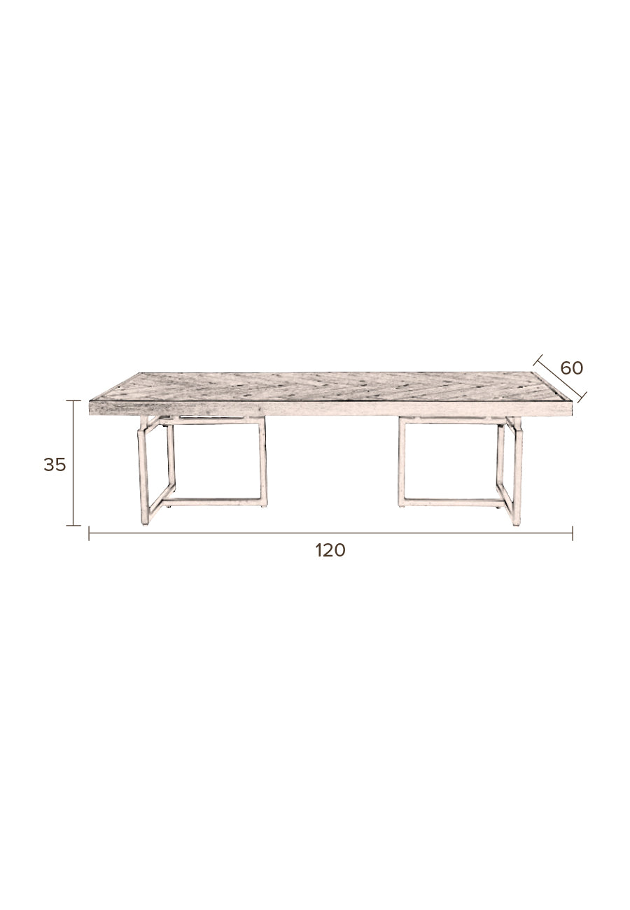 Class Wooden Herringbone Coffee Table - Oak