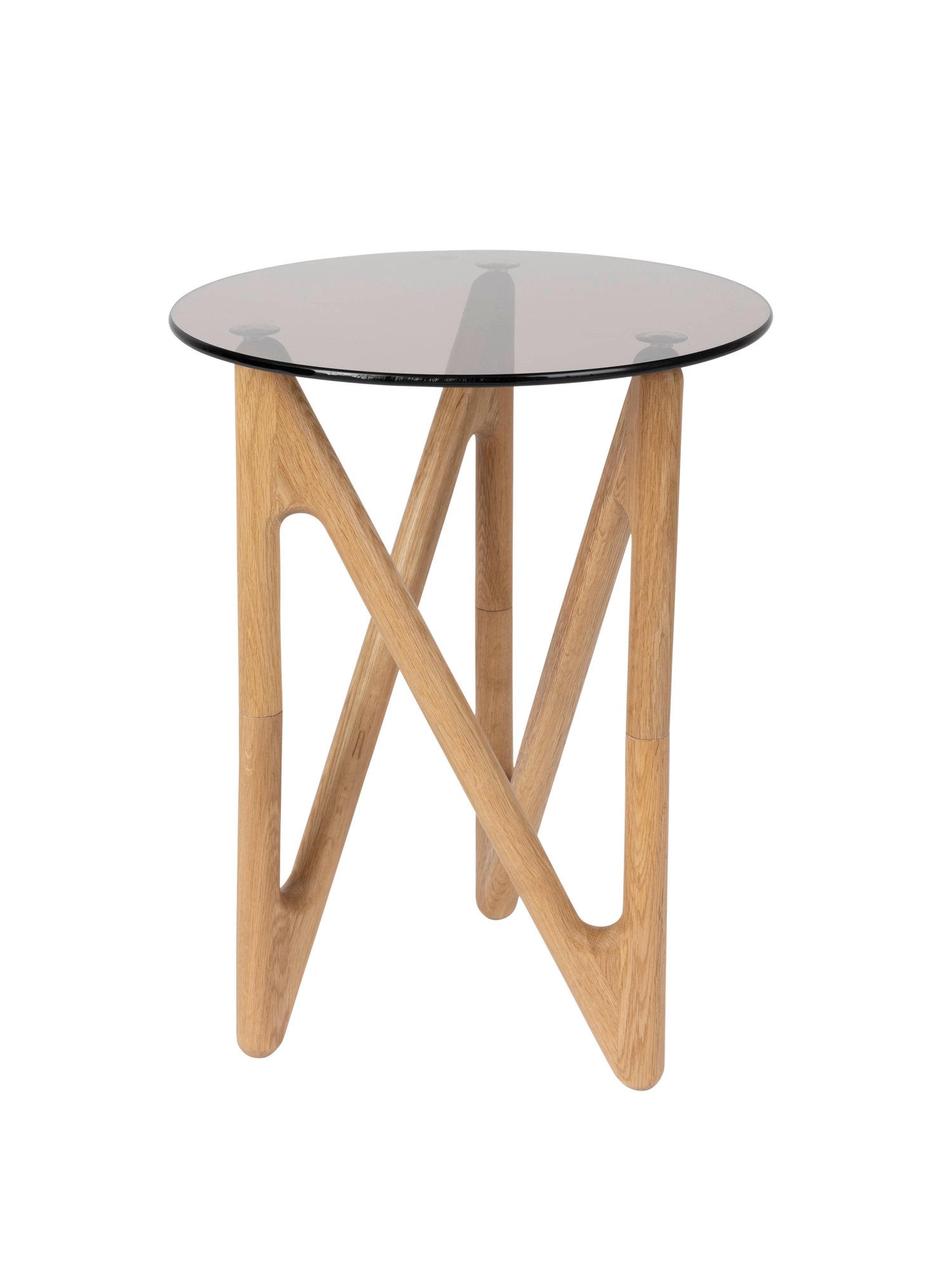 Naia Oak &amp; Glass Side Table