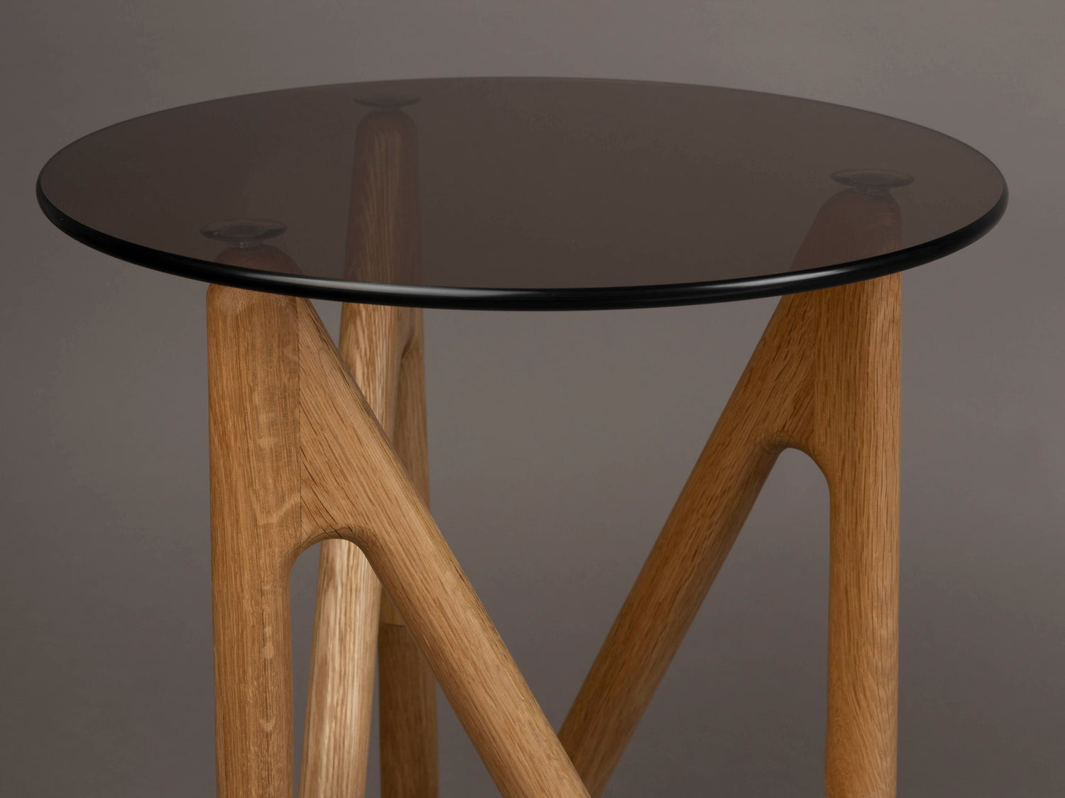 Naia Oak &amp; Glass Side Table