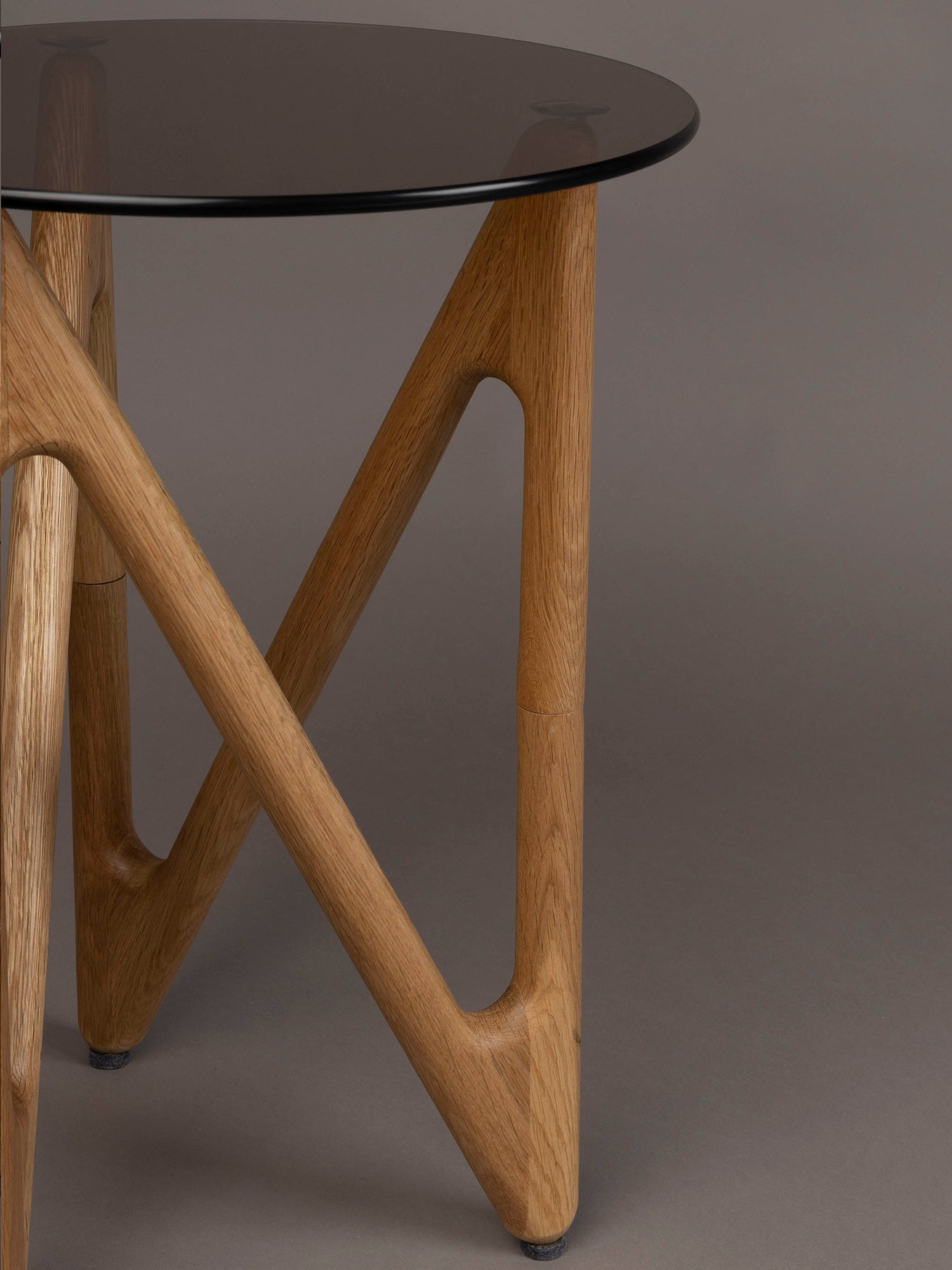 Naia Oak &amp; Glass Side Table