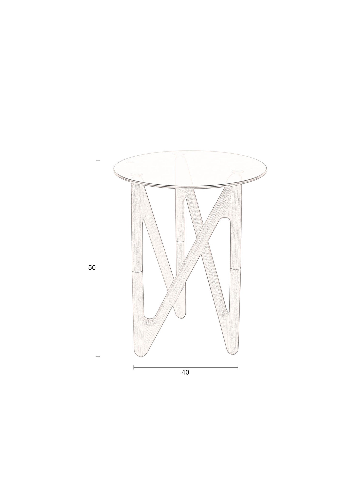 Naia Oak &amp; Glass Side Table