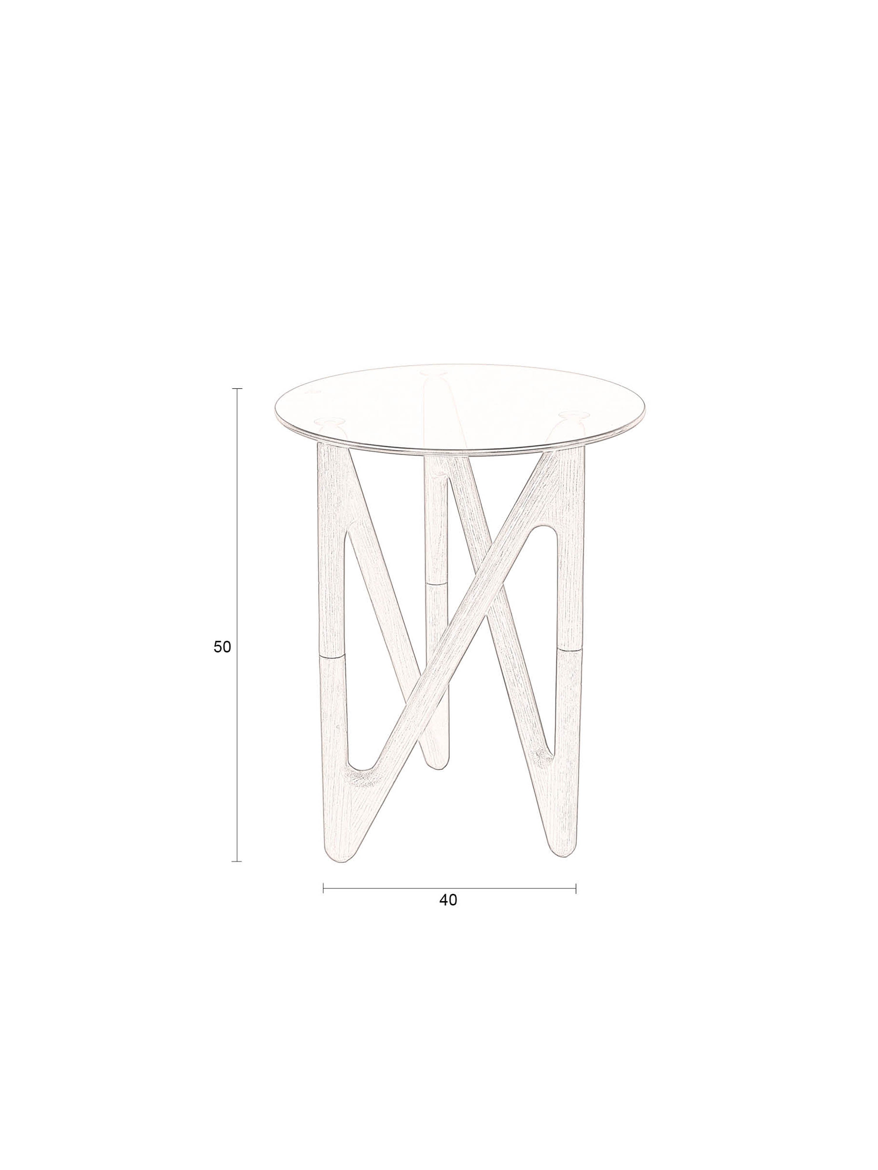 Naia Oak &amp; Glass Side Table