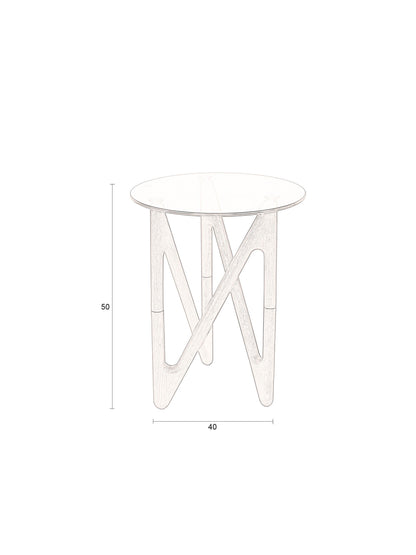 Naia Oak &amp; Glass Side Table